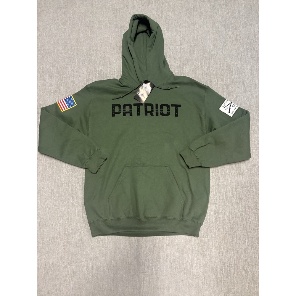 NEW Grunt Style Patriot Hoodie Men's Size Medium Olive Green Military USA NWT